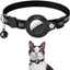 Pet cats AirTag PU Anti Loss Collar  Breakaway Reflective Strips Adjustable Kitten Collar Waterproof  cat collar accessories