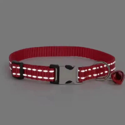 11color Cat Reflective Collar 19-30cm Adjustable Size Can Add Pet Information For Personalization Night View With Anti-lost Bell