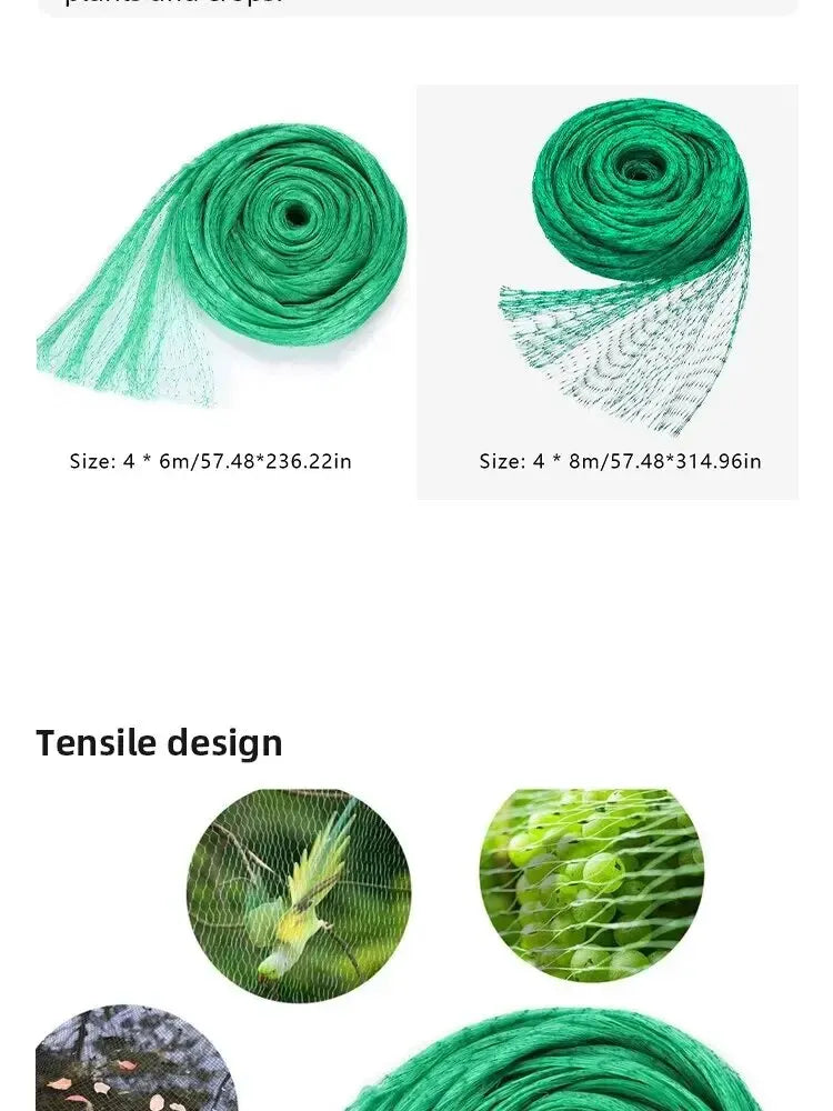 Garden Netting Green Woven Mesh Protect Plants Fruits Flowers Trees Stretch Fencing Durable Net Stops Birds Deer Animals