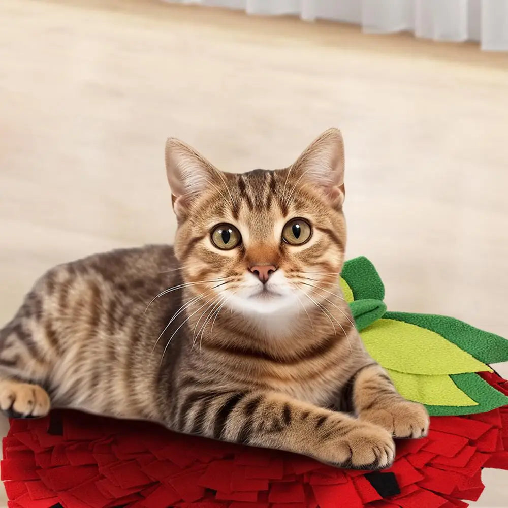 Pet Sniffing Mat Interactive Pet Slow Feeder Mat Pet Forage Mat Slow Feed Mat With Strawberry Shape For Dog Puppy Cat Rabbit