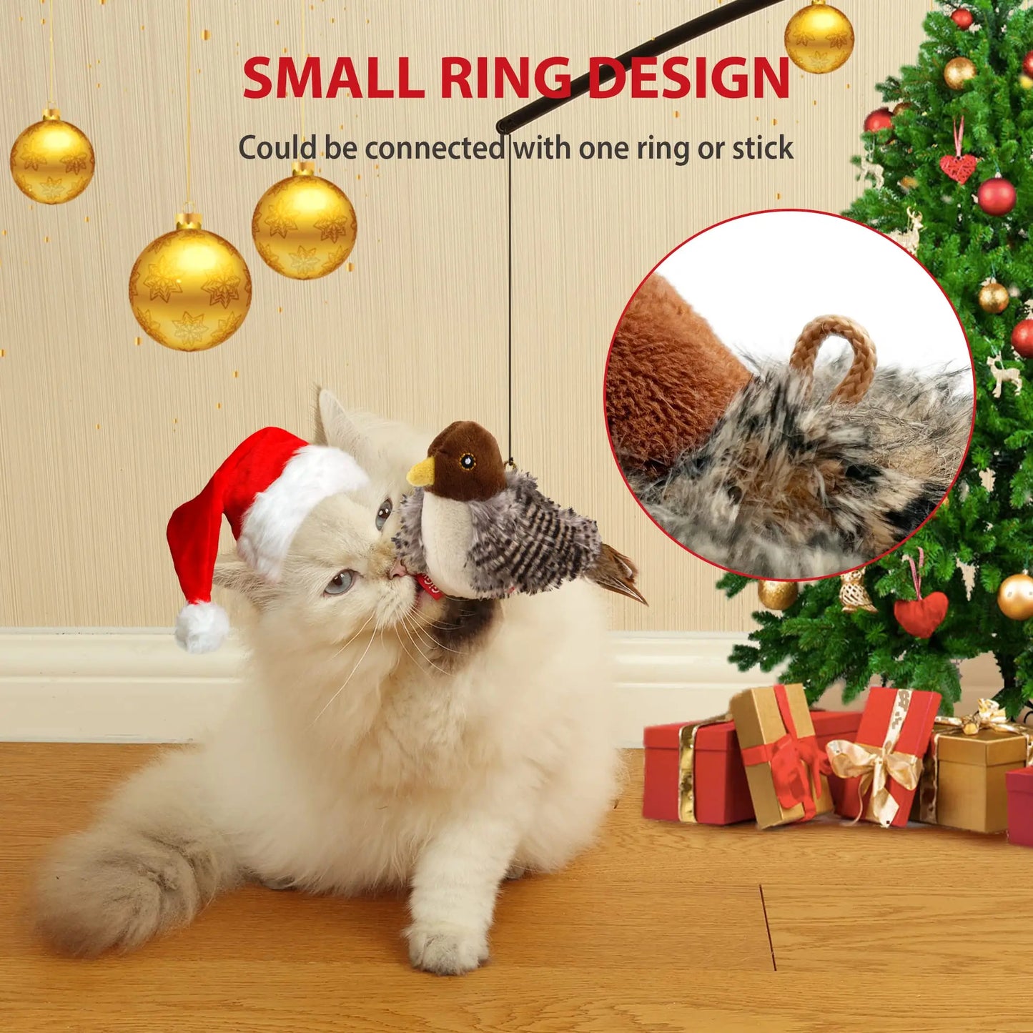 GiGwi Sound Bird Toy Cat Feather Toys Cat Feather Toys Interactive Cat Toy With Sounds Sound Toys Brown Bird, Hedgehog, Mouse