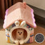 Cute Luxury Cat Villa Cat Bed Winter Warmth Fully Enclosed Removable Cushion Pillow Cat Tent Cat Dog Pet Nest Girl Pink PP Cotto