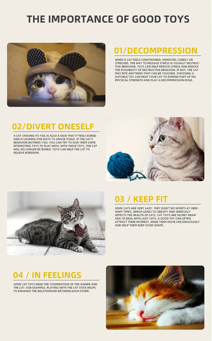 Cat Toy Cat Teaser Sticks Rainbow Rope Funny Cat Stick With Catnip Cat Deboring Interactive Toys Pet Products Funny Cat Stick