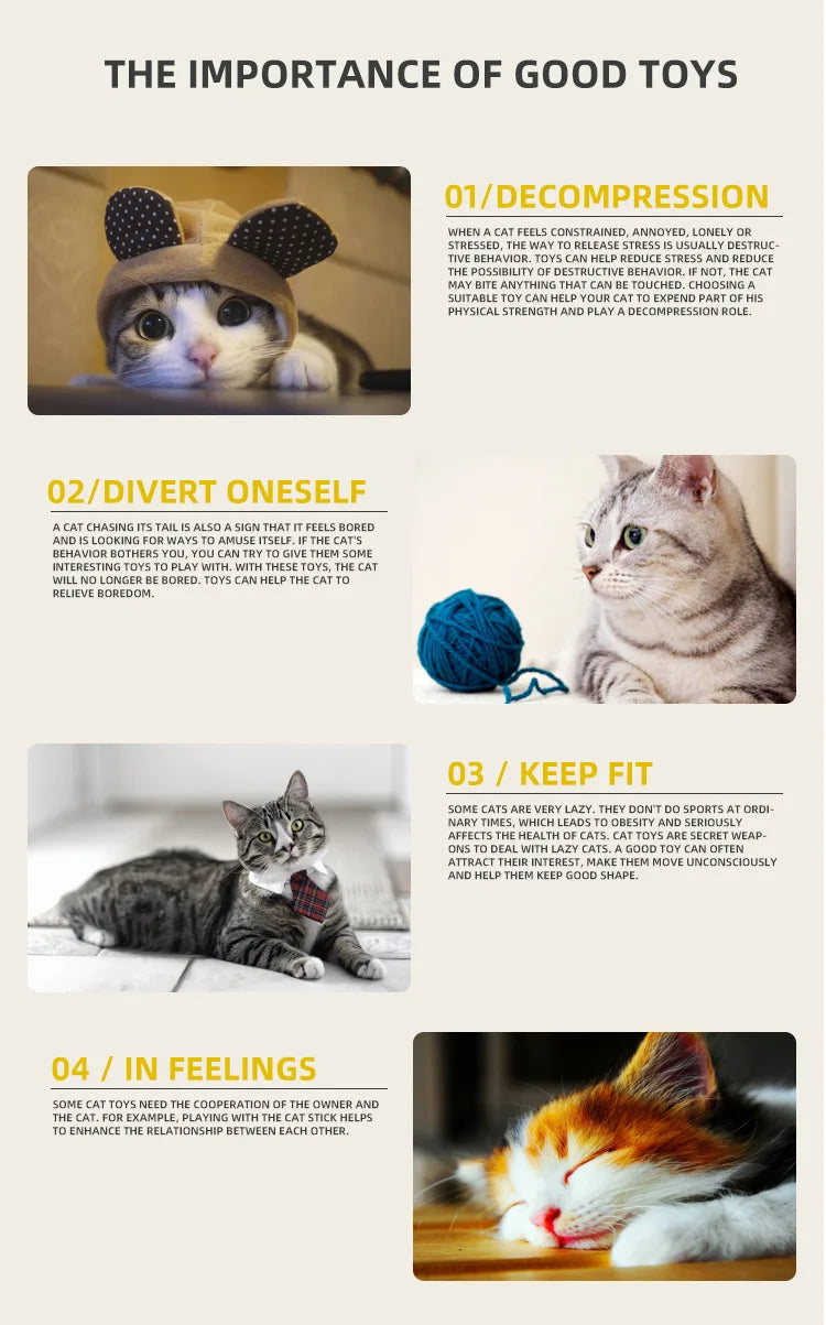 Cat Toy Cat Teaser Sticks Wooden Pole Tease Cat Stick Mouse Bell Tease Cat Stick Cat Self Hi Interactive Cat Toy