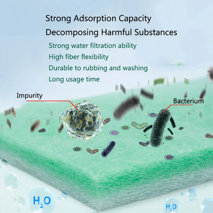 Biochemical Green White Aquarium Cotton Sponge Fish Tank Filtration Foam Green Spongs Aquarium Accessories Water Filter Cotton