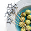 50Pcs Hollow Star Bamboo Skewers Disposable Insert Cocktail Fruit Toothpick Stick Christmas Picks Party Buffet Decor X1J5