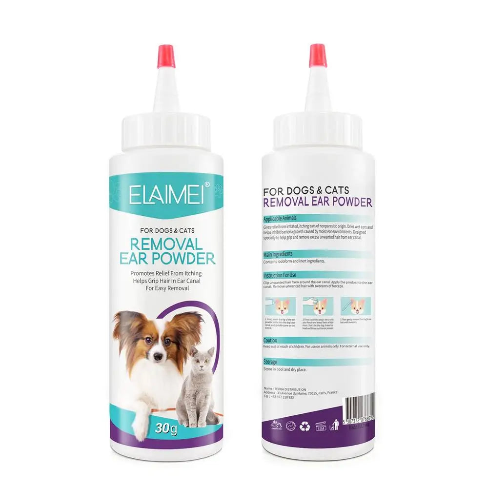 Dog Ear Powder Pet Ear Powder Painless Hair Removal Ear Cleaner Pet Health Care Pet Accessories For Dogs Easy to Remove Ear Hair
