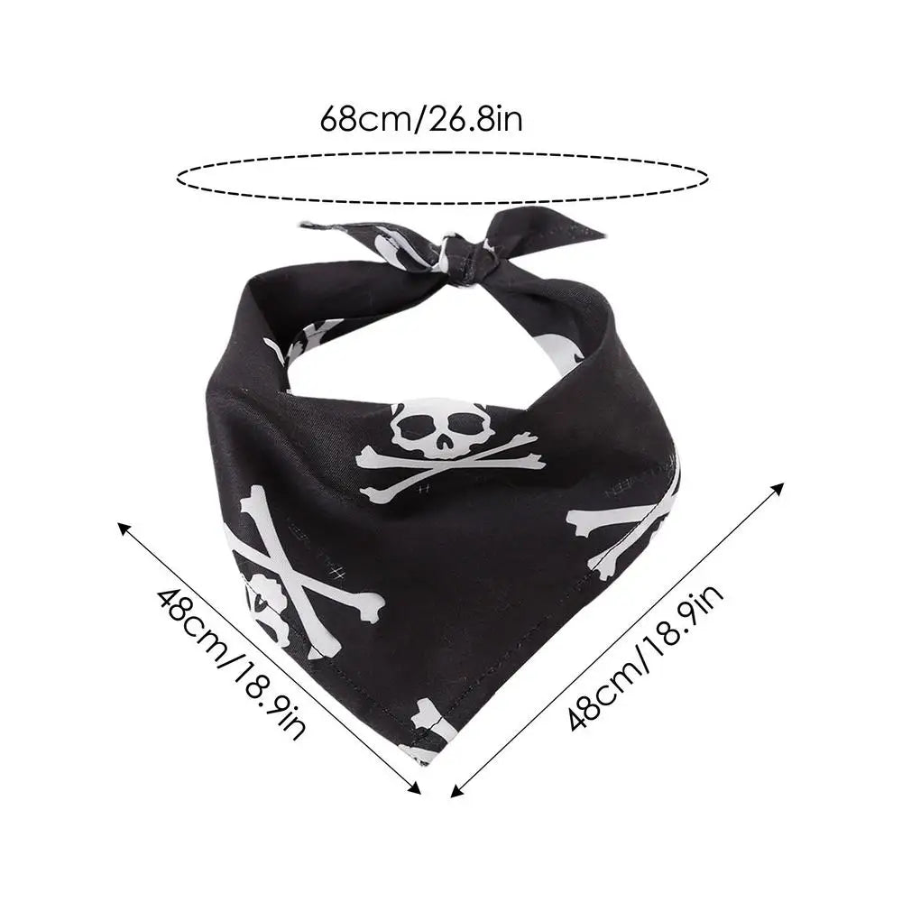 Dog Scarf Pet Costume Saliva Towel Adjustable Pumpkin Dog Scarf Triangle Pet Scarf Skull Washable For Boy Girl Toy