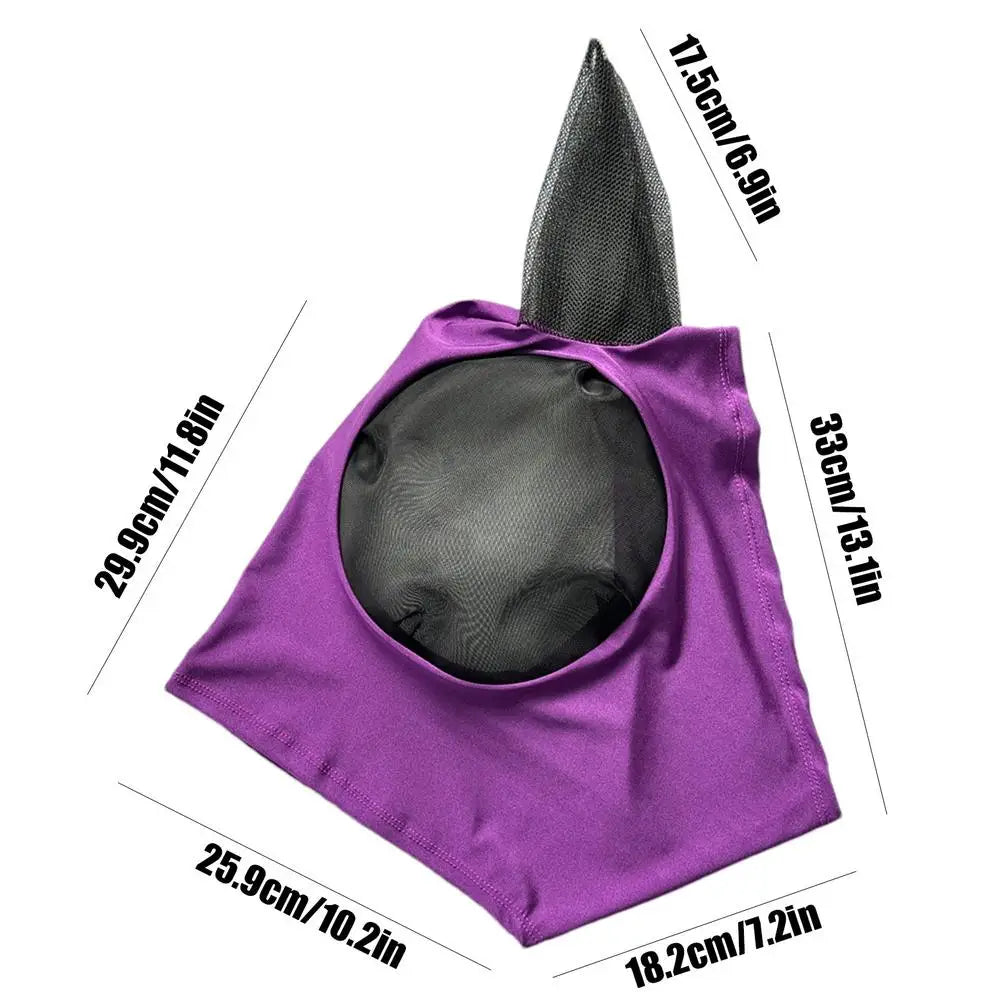 Fly Covers for Horses Fine Mesh UV Blocking Elastic Cover with Ears Machine Washable Equestrian Supplies for Outdoors