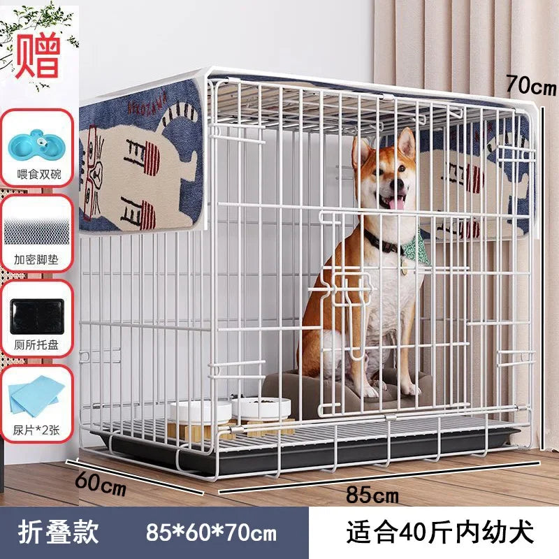 Dog Cage Large Dog Small to Medium Dog Golden Retriever Labrador Corgi Side Ranch with Toilet Separation Indoor Household Nest