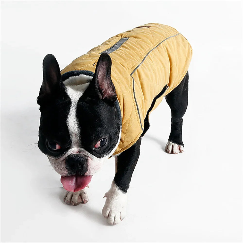 Retro Style French Bulldog Pet Coat Jacket Winter Warm Big Dog Clothes for Medium Large Dogs Pug Bull Terrier mascotas Clothing