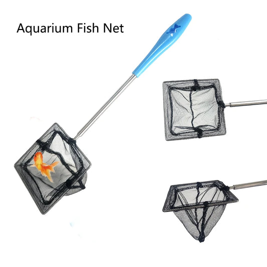 Stainless Steel Aquarium Long Handle Square Net Aquarium AccessoriesFish Tank Fishing Net Landing Net for Fish Durable Products