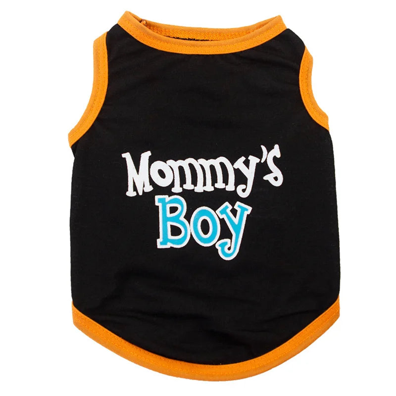 Summer Cotton Puppy Dog Vest Shirt Letter Print Pet Clothes for Small Dogs Chihuahua Pinscher Yorkshire Shirts mascotas Clothing