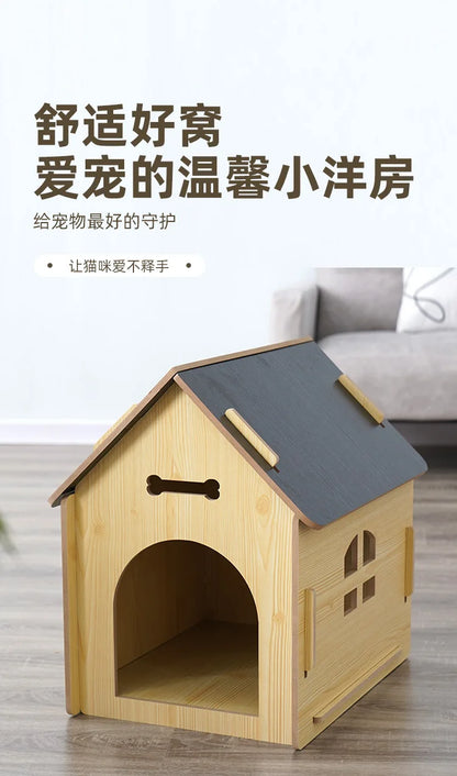 Wholesale new spot detachable wooden dog house cat house pet with window dog house chalet indoor outdoor pass