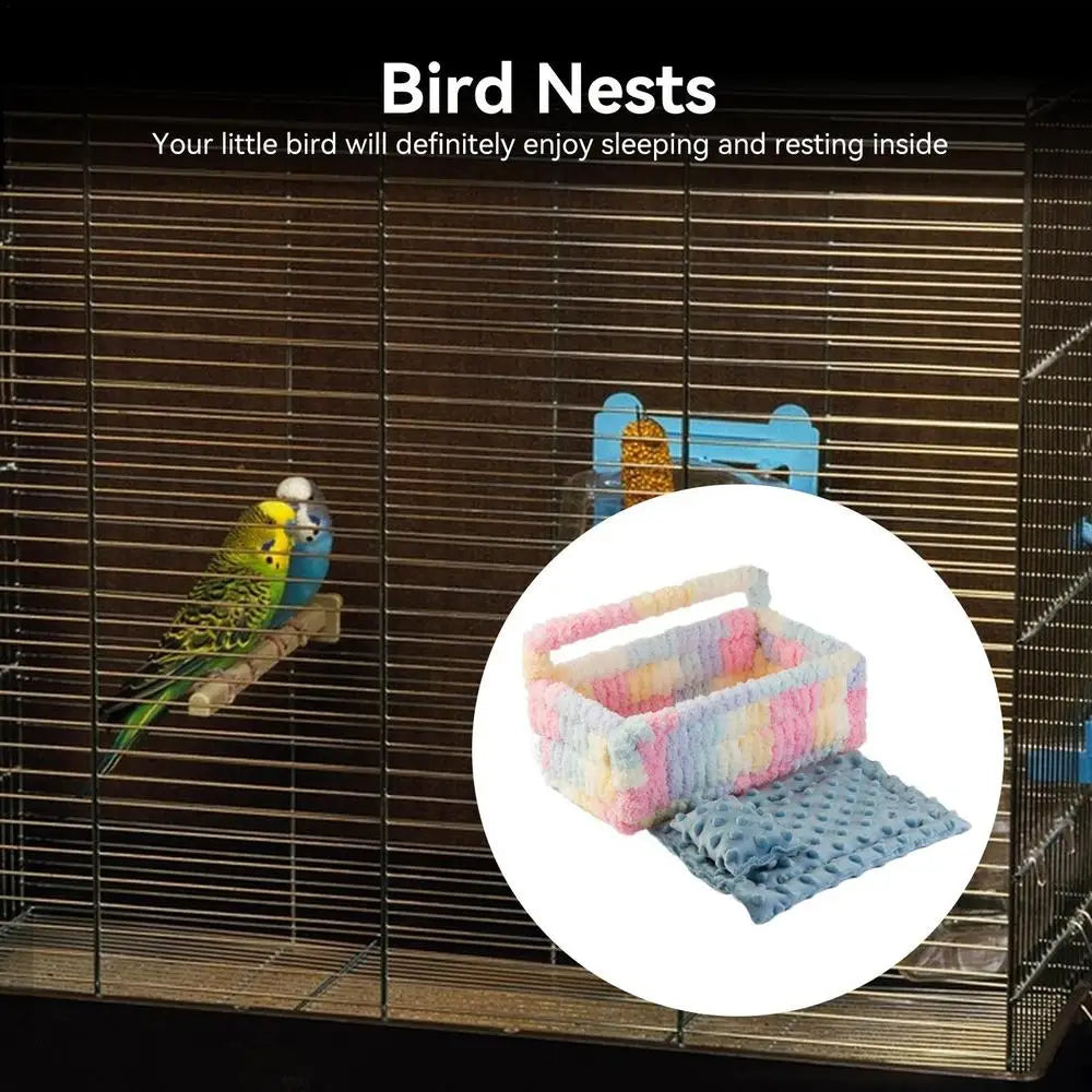 Parrot Bed For Cage Large Multipurpose Bird Nest Comfortable Soft Parrot Nest Warm Nest Bed With Cushion & Pillow For Sleeping