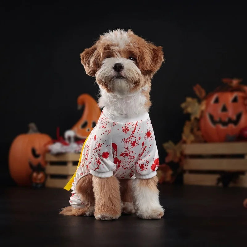 Halloween Dog Costume Funny Dog Clothes Terror Spider Skull  Pet Dog Dress Puppy Jumpsuit Chihuahua Bichon Dachshund Dog Outfits