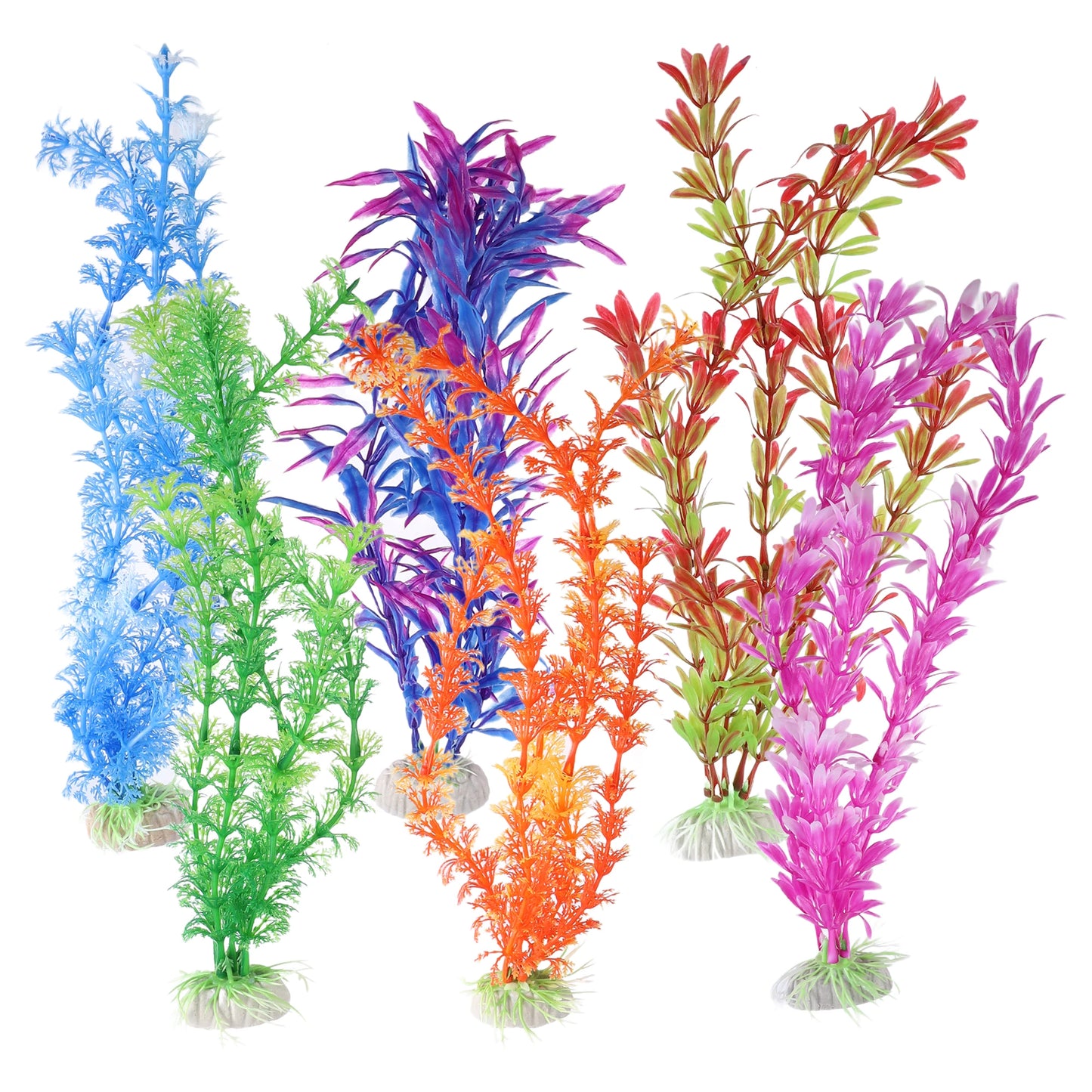 UXCELL 3/4/5/6/8/9 Pcs Artificial Aquarium Plants Grass Water Weeds Ornament Fish Tank Plant Flower Grass Decor Accessories