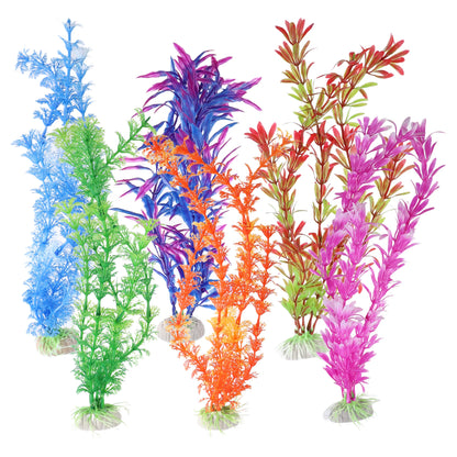 UXCELL 3/4/5/6/8/9 Pcs Artificial Aquarium Plants Grass Water Weeds Ornament Fish Tank Plant Flower Grass Decor Accessories