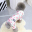 Thicken Warm Padded Dog Jumpsuit for Small Dogs, Chinese Style Floral Pattern Pet Costume Sherpa Lined Dog Winter Clothes