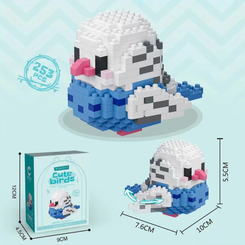 Building Blocks 3D Bird Cute Parrot Model Assemble Table Decor Children Toys for Kids Gifts Micro DIY Bricks Educational Toys