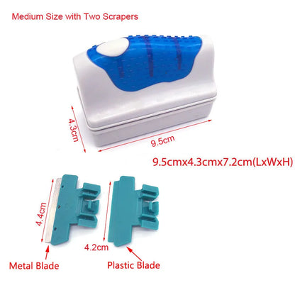 New Magnetic Aquarium Fish Tank Brushes Floating Clean Glass Window Algae Scraper Cleaner Brush Aquarium Accessories Two Blades
