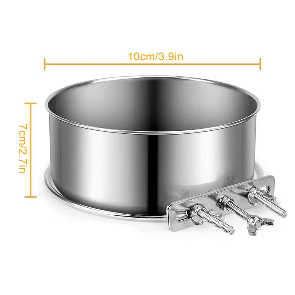 Crate Water Bowl Stainless Steel Dog Crate Hang Water and Food Bowls Feeder Dish for Dogs & Cats for Dry and Wet Foods Pet Cage