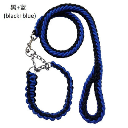 130cm Super Strong Coarse Nylon Dog leash Army Green Canvas Double Row Adjustable Dogs Collars For Medium Large Dogs Leashes Set