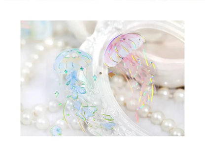 3pcs Kawaii Feather Dragonfly Bird Jellyfish Decorative Stickers Pack Scrapbooking Material Label Diary Phone Journal Planner