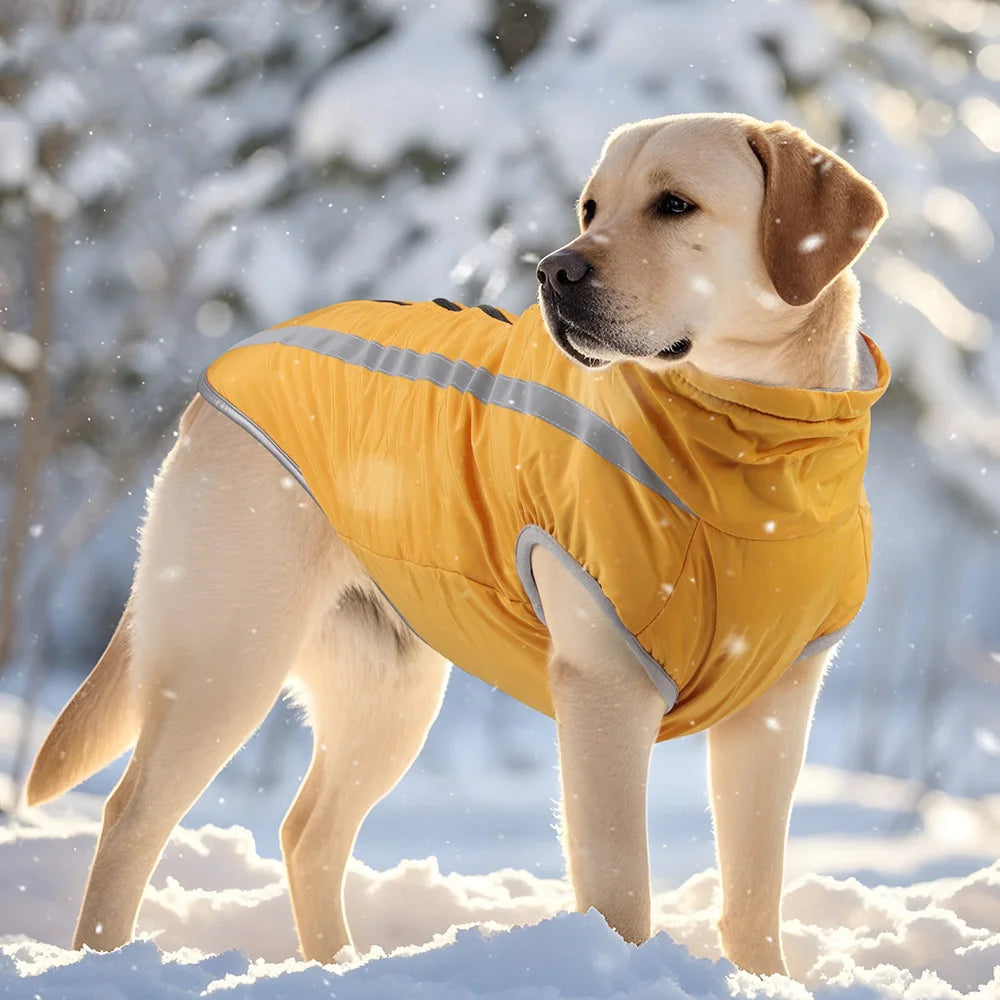 High Collar Big Dog Coat Jacket Winter Warm Thicken Pet Clothes for Medium Large Dogs Labrador Samoye Jackets mascotas Clothing