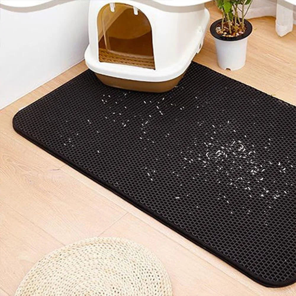 Pet Cat Litter Mat Waterproof Double Layer Pet Litter Box Mat Non-slip Sand Cat Pad Washable Bed Mat Clean Pad Products for Cat