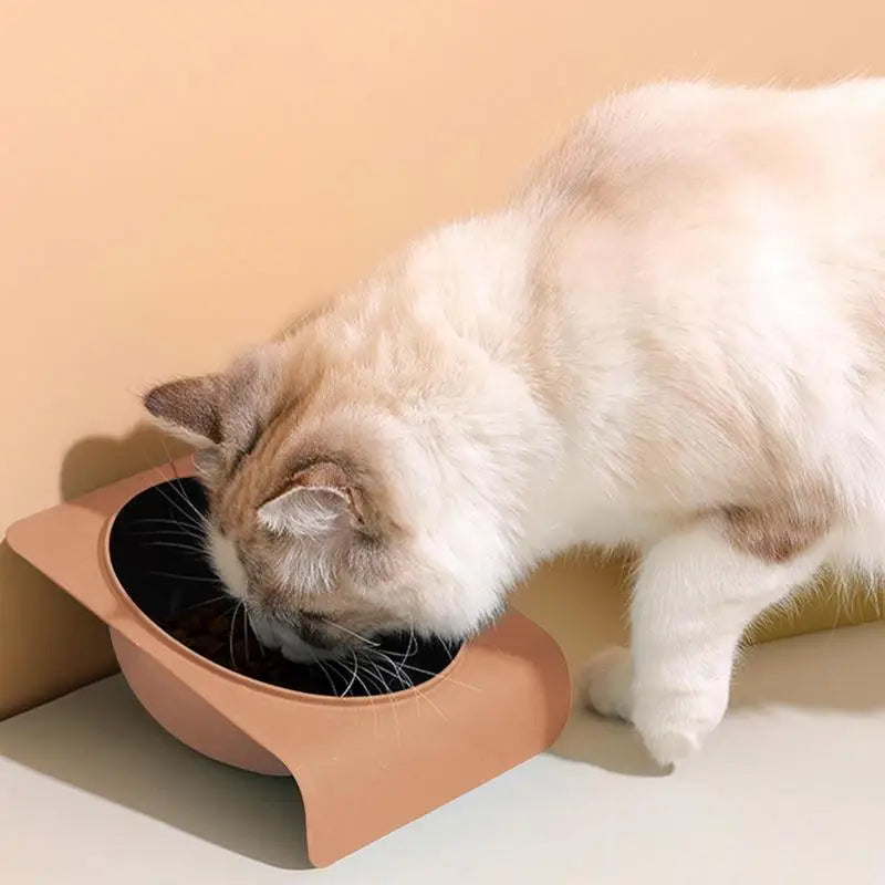 Cat Bowl Anti Vomiting 15 Degree Tilted Bowl Pet Supplies Mess Free Anti-Slip Stress Free Ergonomic Cat Bowls For Dogs And Cats