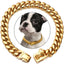 Strong Stainless Steel Dog Collar Choke with Safety Buckle Lock Golden Cuban Link Chain Metal Necklace Training Collar for Pets