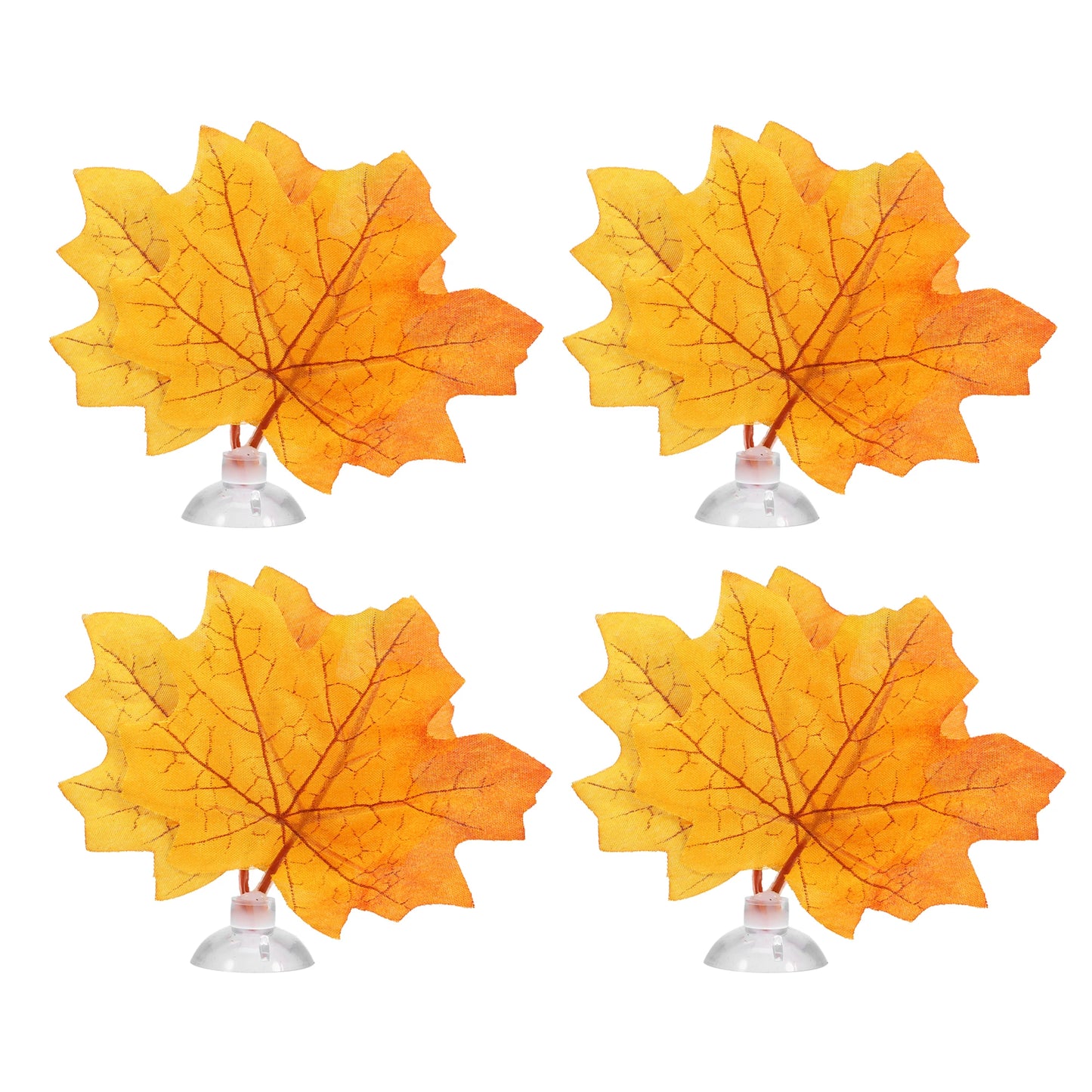 UXCELL 2/4 Pcs Aquarium Artificial Plastic Plants Betta Fish Leaf Pad with Suction Cup Betta Bed Leaf Hammock Resting Hide Decor