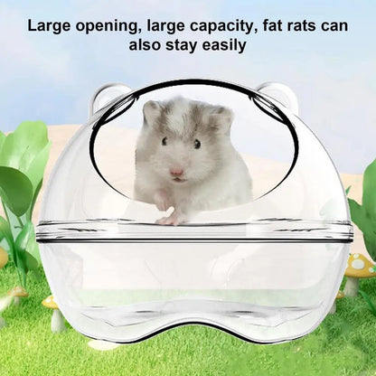 Small Animal Habitat Transparent Hamster Bed With Larger Capacity Wrap-Around Curved Design Hamster Bathtub And Bathroom