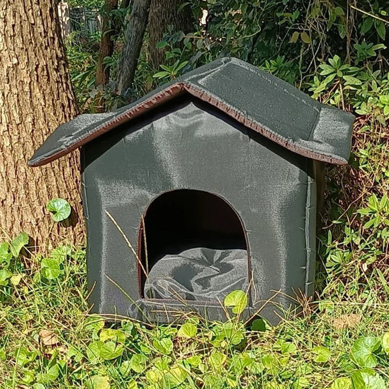 Booteely Black Waterproof Dog House Oxford Cloth And Sponge Material Three Models To Choose From Outdoor Cat House