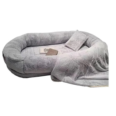 Plush Pet Bed with Pillow Quilt Winter Warm Large Foam Pad Pet Sleeping Pad Sofa Bed Removable and Washable Pet Kennel