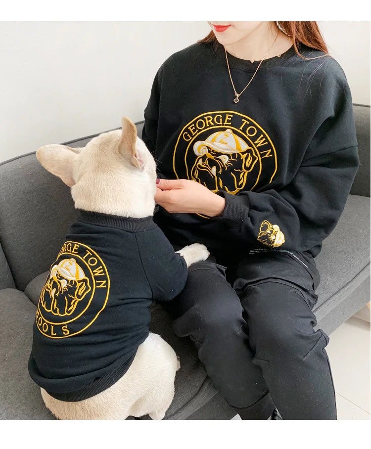 Dog Costume  Pet Clothes Crew Neck Korean Version Spring and Autumn Parent-child Wear Pure Cotton Four Colors Seven Sizes