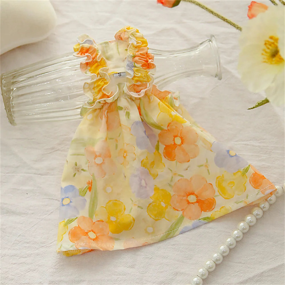 Cotton Puppy Dog Princess Dress for Small Dogs Suspender Skirt Summer Thin Pet Clothes Chihuahua Poodle Yorkies mascotas Dresses