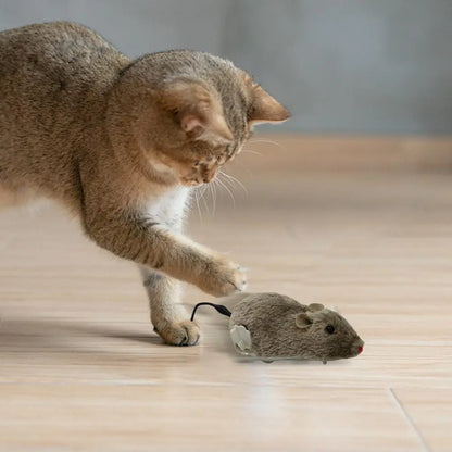 Wind Up Mouse Cat Toy Plush Wind Up Mouse Shape Cat Toys Kitten Stuffed Toy Decorative Interesting Cat Chasing Toys For Pet Shop