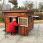 Large new solid wood kennel outdoor waterproof dog house with mat and cold-proof pet dog cage carbonized golden retriever woo