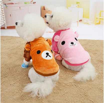 XS-XL Cute Winter Small Dog Cat Warm Vest Fleece Cartoon Printed Puppy Pet Cat Dog Clothes for Small Medium Dog Hoodie Chihuahua