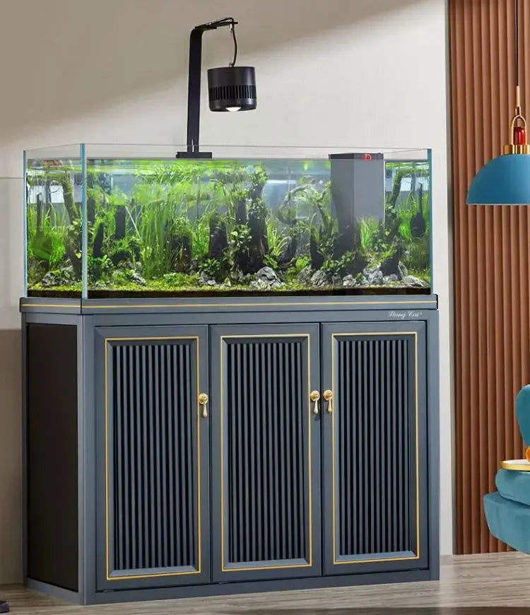 Large Vertical Extra Clear Glass Water Plant Ecological Fish Tank Wholesale Fish Tanks With Cabinet