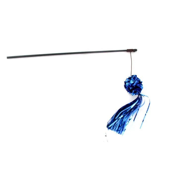 Cat Toy Cat Teaser Sticks Colorful Paper Ball Cat Teaser Stick Reflective Colored Interactive Cat Toy Style Cat Teaser Stick