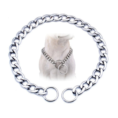 Dog Collar Slip Chains for Dogs Smooth Flat Stainless Steel Choke Chain Collar for Training Small Medium Large Dogs Pet Products