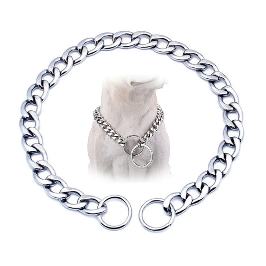 Dog Collar Slip Chains for Dogs Smooth Flat Stainless Steel Choke Chain Collar for Training Small Medium Large Dogs Pet Products