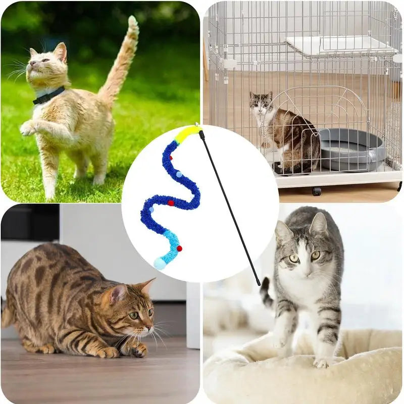 Cat Wand Toys Cat Wand Toys With Bells Cat Teaser Stick With String Toys And Bells Fun Training And Exercises For Indoor Cats