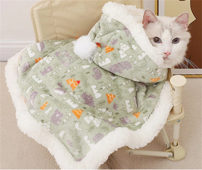 Sphynx Cat Sleeping Bag Cloak Winter Warm Pet Mat Blanket for Cats Gotas Kitten Sleeping Quilts mascotas Accessories Hood Pajama