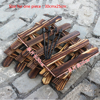 Wooden Fencing Barrier DIY Mini Landscape Crawling Small Pet Turtle Fence Balcony Landscape Barrier Accessory Indoor Courtyard