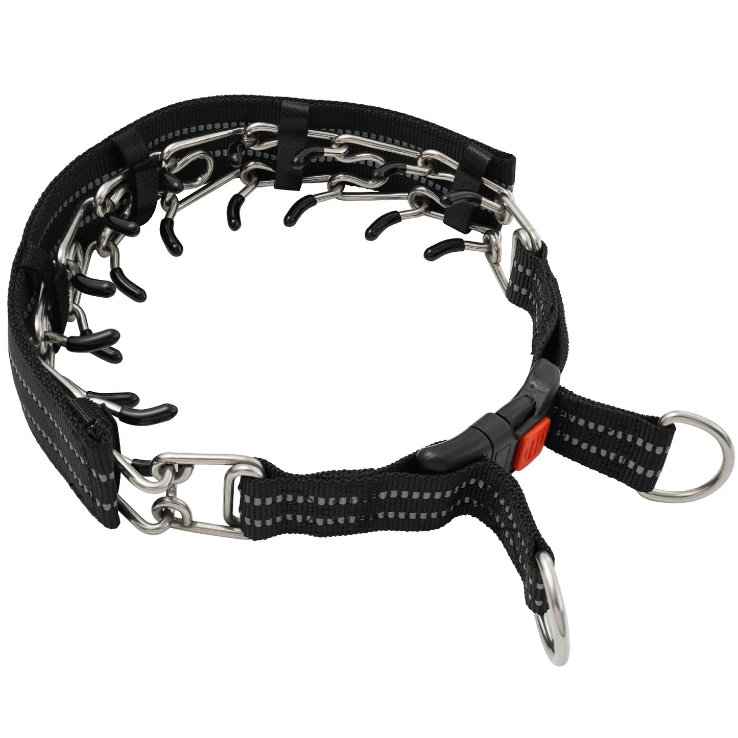 Reflective Dog Pinch Collar for a Small, Medium, Large Dog Stainless Steel No Pull Dog Collar with a Quick Release Buckle