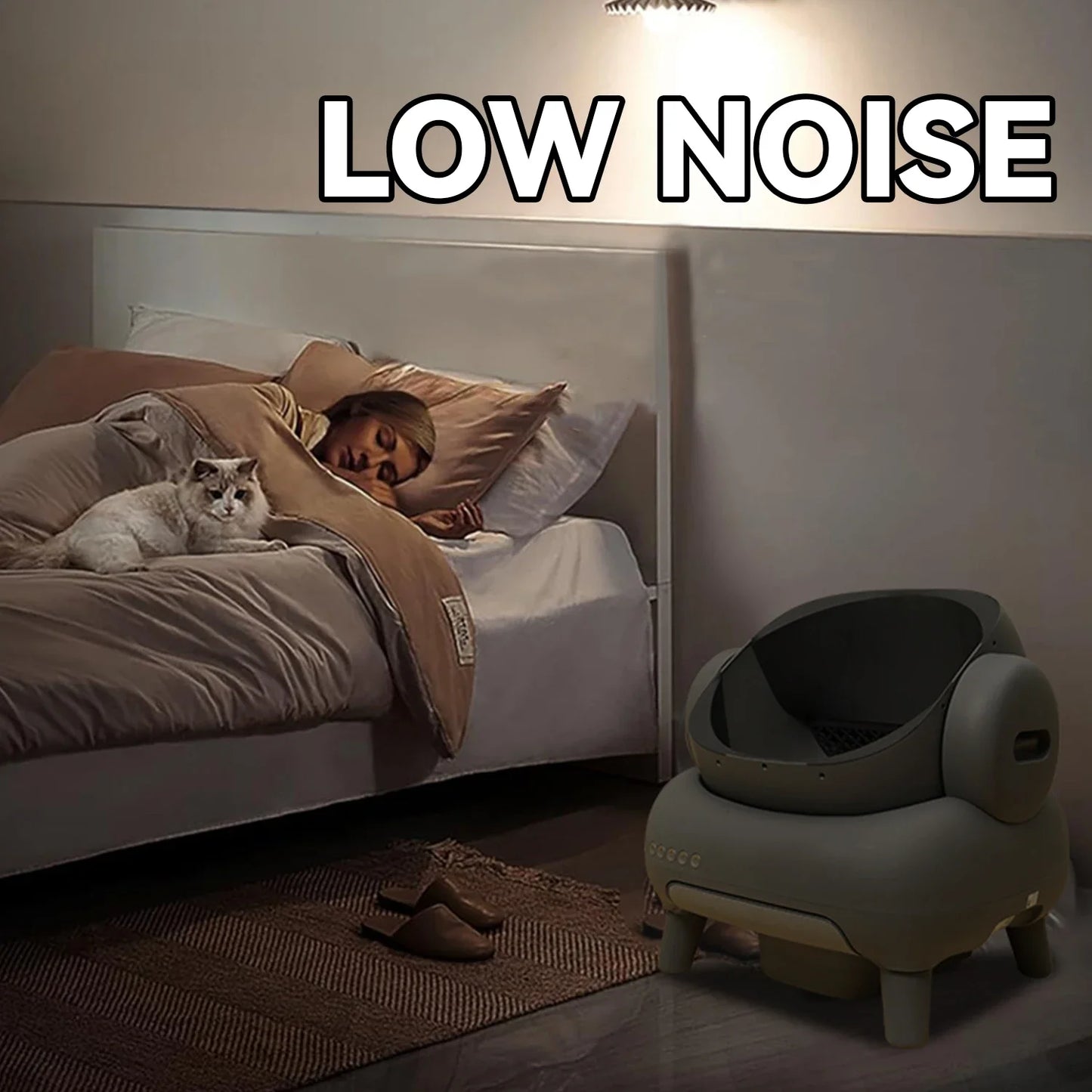 AMZ Hot Sale APP Controlled Open Top Automatic Smart Toilet Odor-Free Plastic Litter Box for Large Cats Kitten Toilet Robot